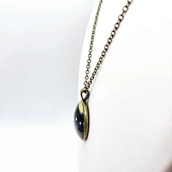 Black Cat Kitty Cabochon Necklace Halloween Witch Familiar New - Picture 3 of 5